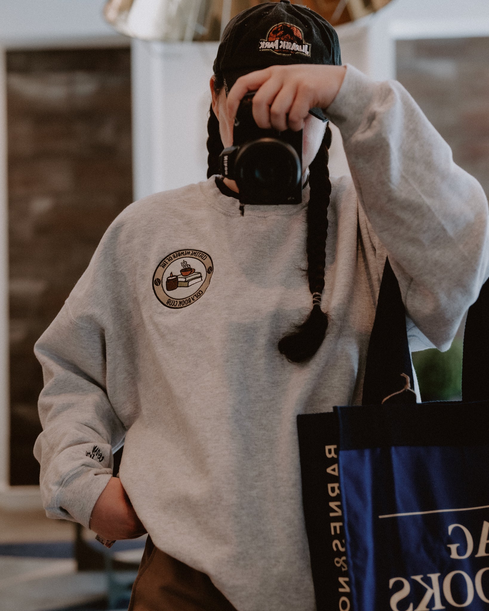 Cozy Book Club Patch Crewneck