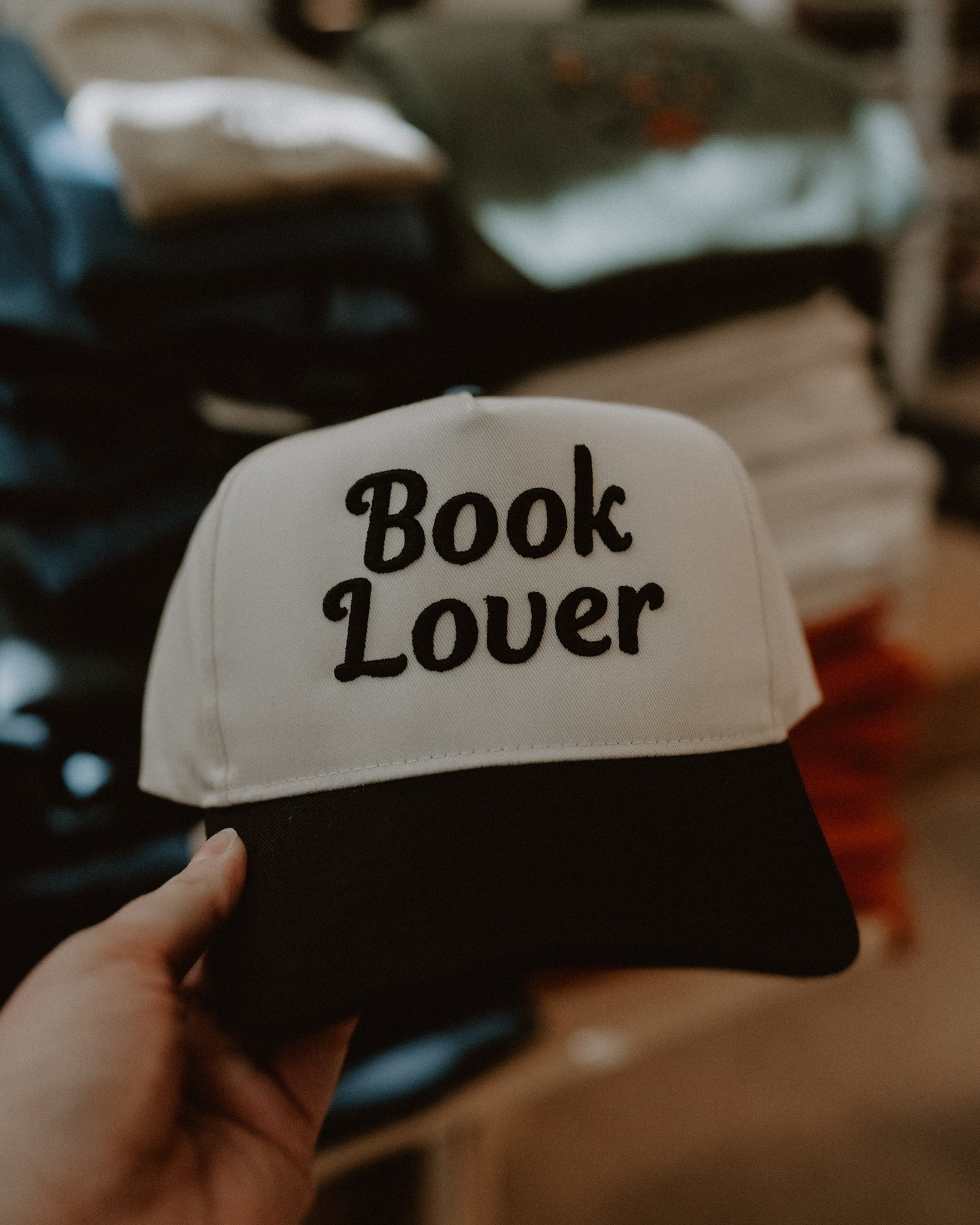 Book Lover Puff Embroidery Hat