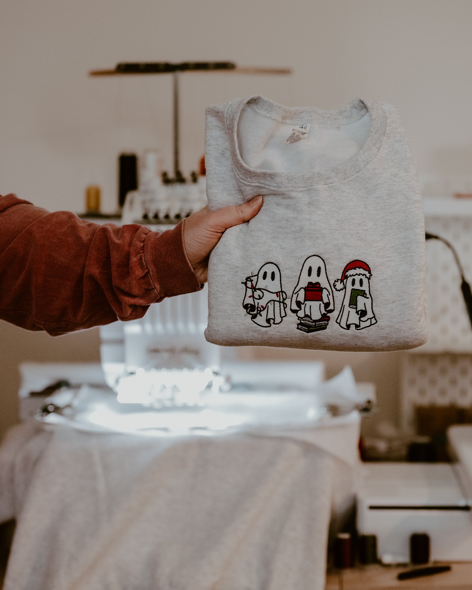 Christmas Reading Ghosts Crewneck