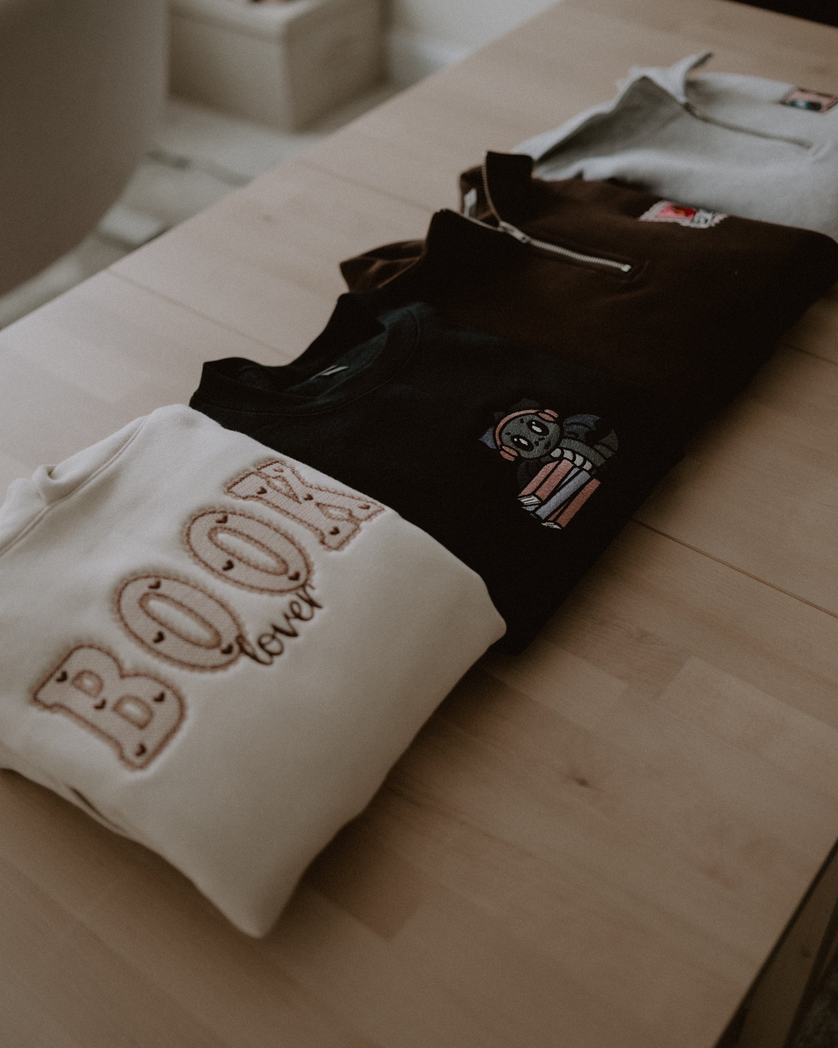 Book Lover Embroidered Crewneck