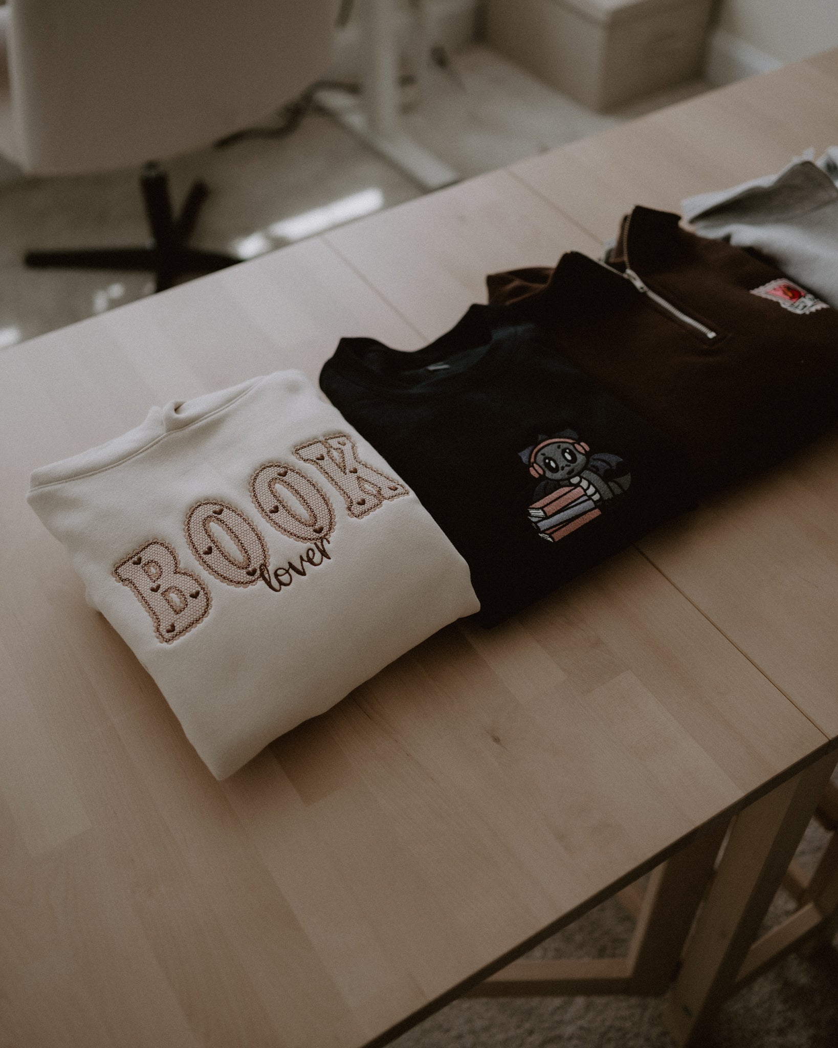 Book Lover Embroidered Crewneck