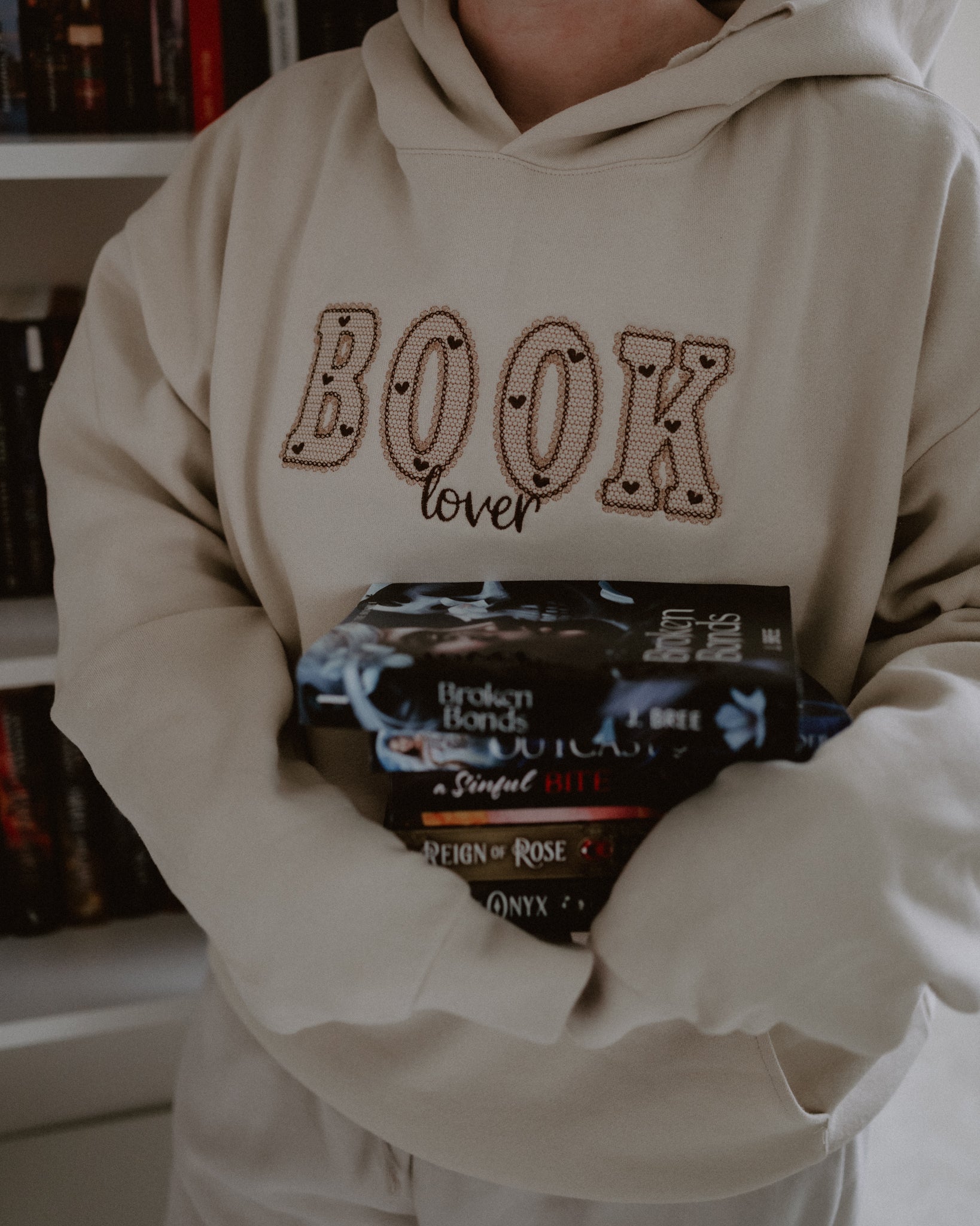 Book Lover Embroidered Hoodie