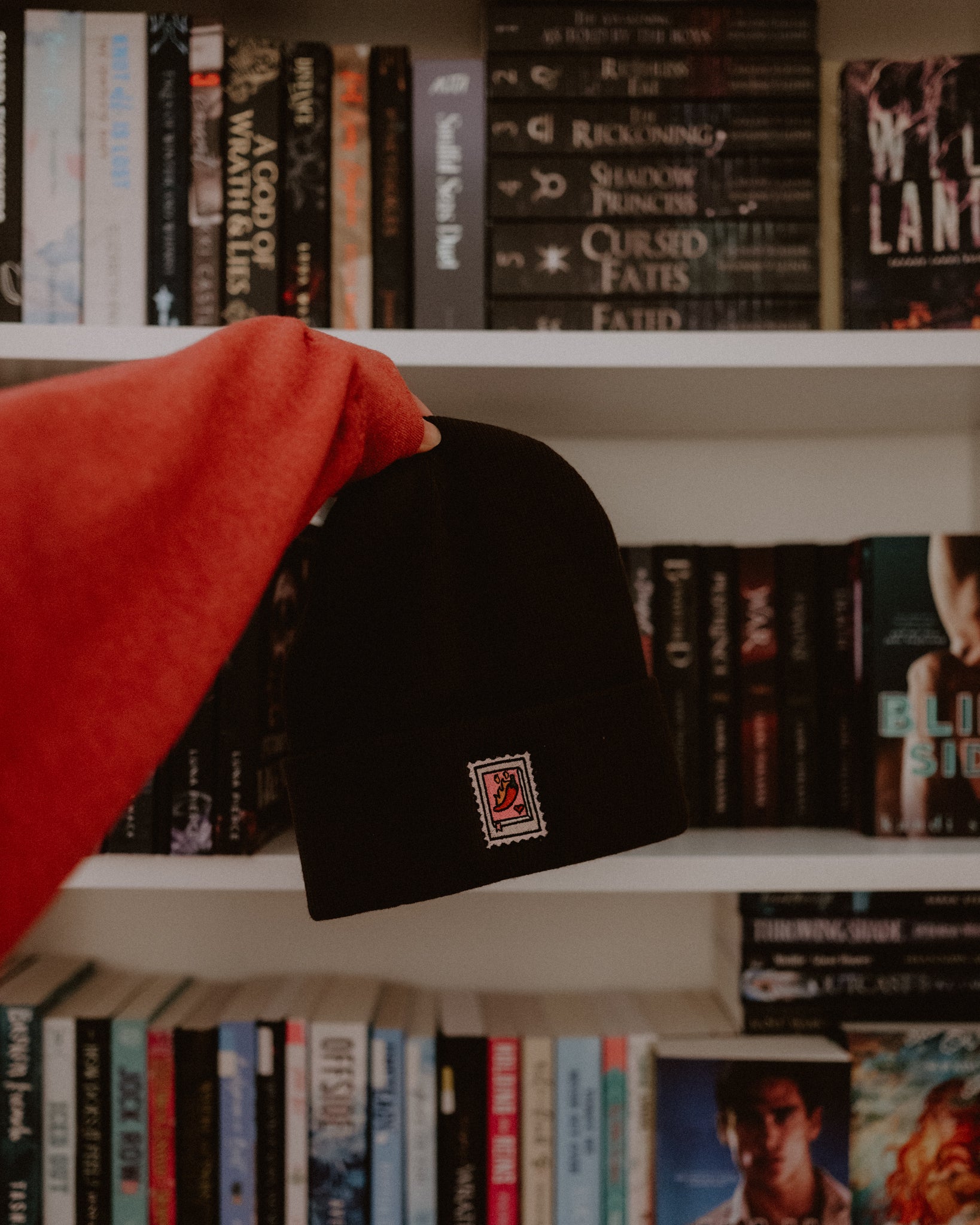 Spicy Book Stamp Embroidered Beanie