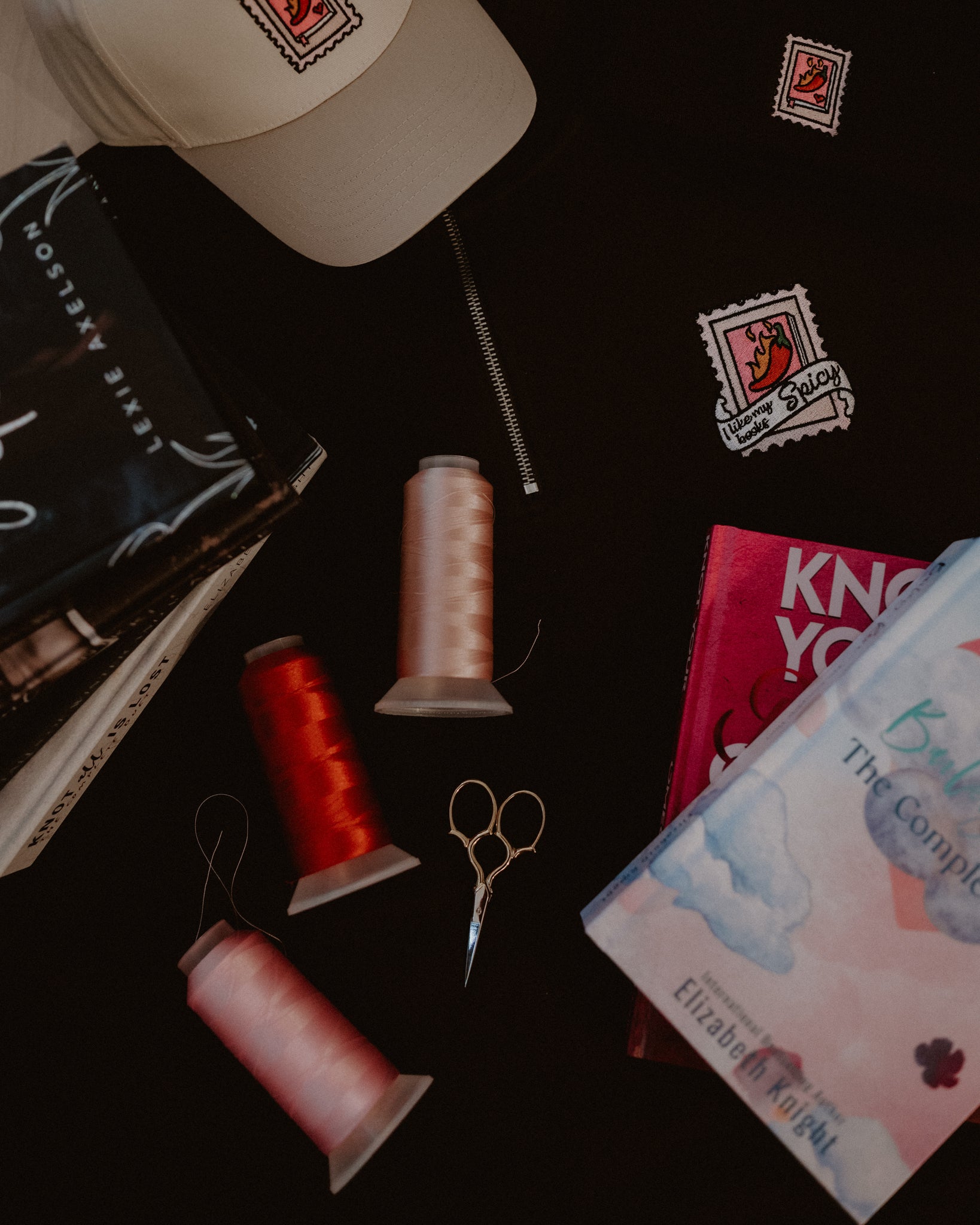 I Like My Books Spicy Embroidered Crewneck